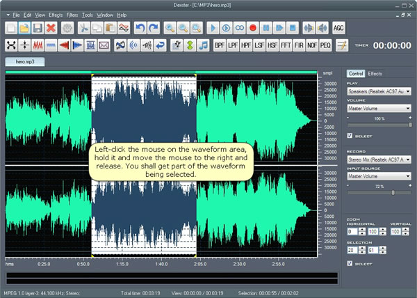 waveform selection waveform selection